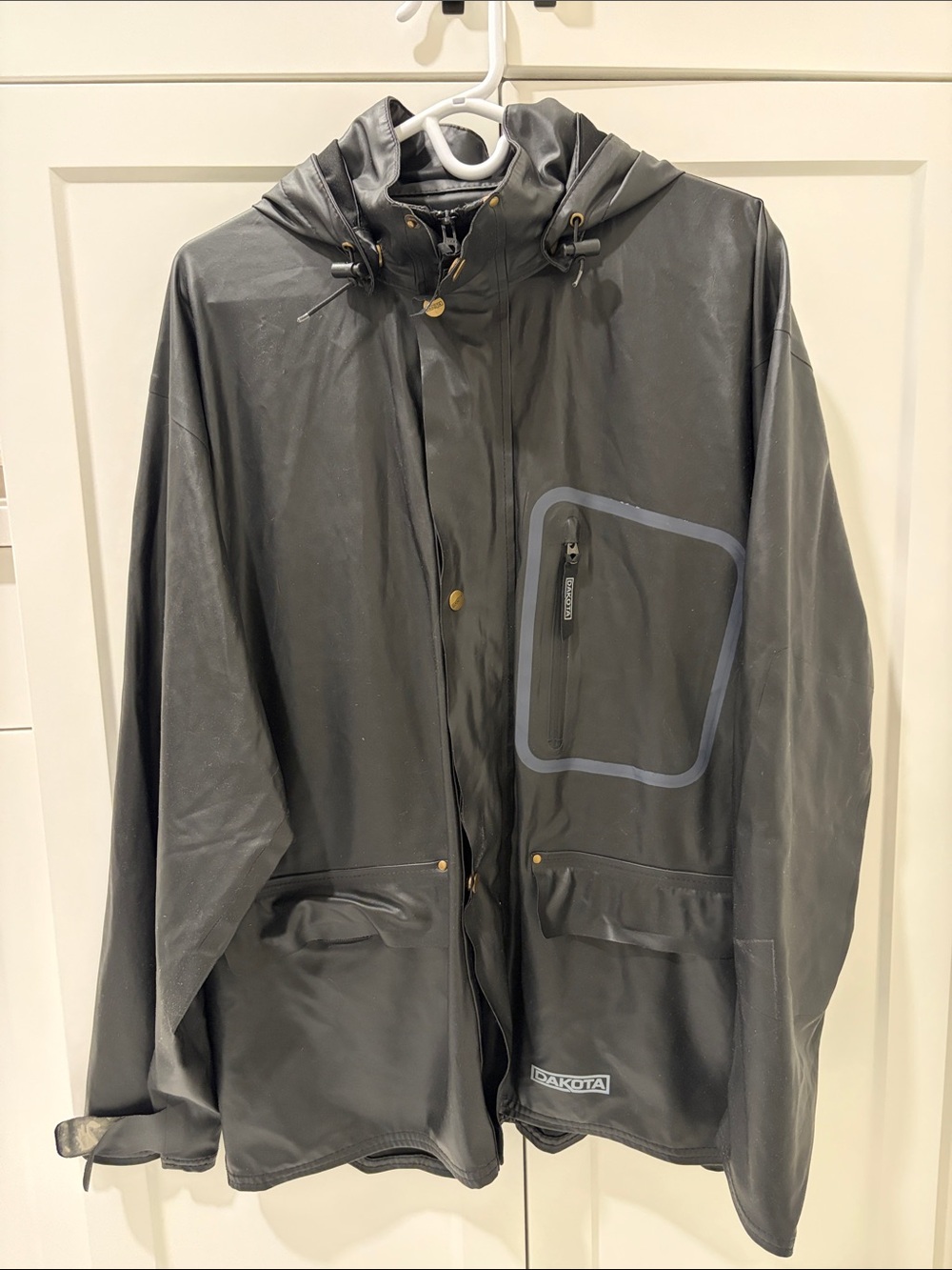 Dakota Men's Black Waterproof Hooded Raincoat